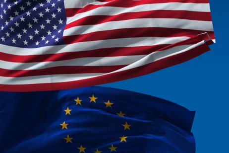 US and European flags: Shutterstock US and European flags