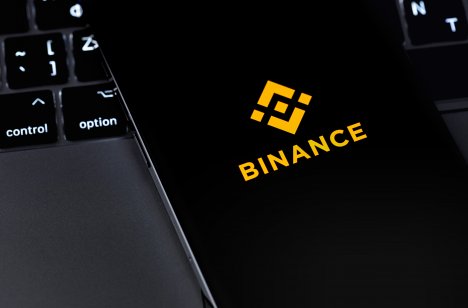 Binance logo on a smartphone