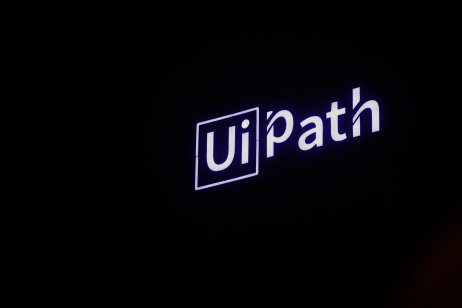 Bucharest, Romania - January 29, 2021: UiPath neon sign logo on their HQ in Bucharest, ar night.