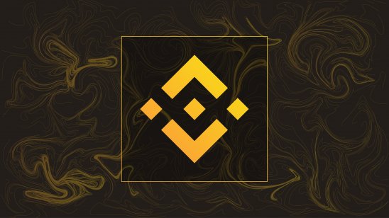 Binance cryptocurrency logo on liquid texture background