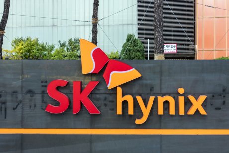 SK Hynix logo outside its headquarters in South Korea