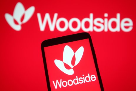 Woodside logo seen on mobile