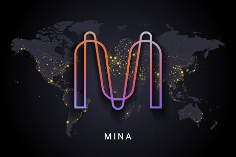 Mina logo on world map background