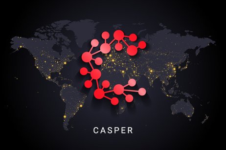 Casper crypto currency digital payment system blockchain concept.