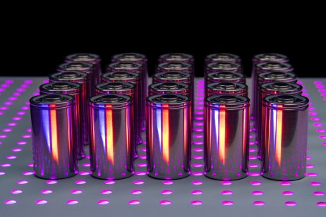 A set of high capacity lithium batteries arranged in rows