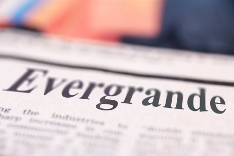 Evergrande name in newspaper headline 