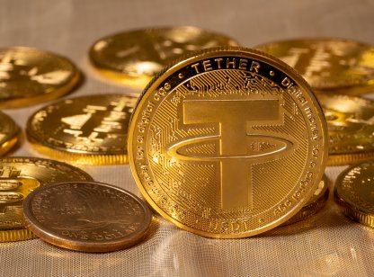 Gold-backed Tether (USDT) coin