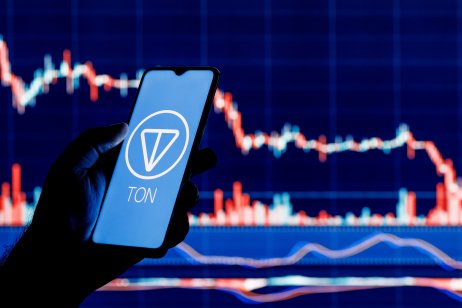 Toncoin logo on a smartphone screen