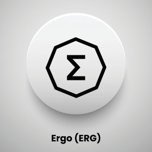 Creative block chain based crypto currency Ergo (ERG) logo vector illustration design. Can be used as currency icon, badge, label, symbol, sticker and print background template
