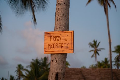 A sign, saying private property 