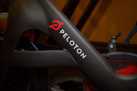 A image of a Peloton logo on a bike
