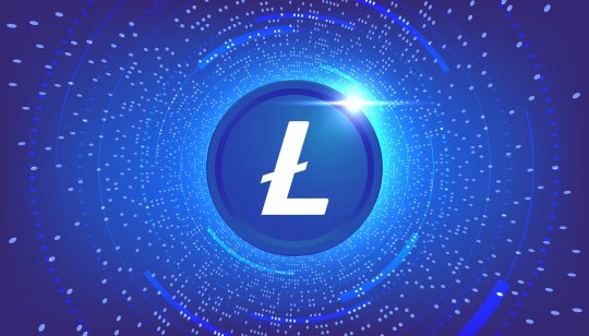 Litecoin LTC banner. LTC coin cryptocurrency concept banner background.