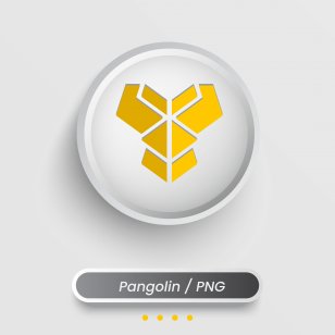 Representation of the pangolin (PNG) crypto and its logo