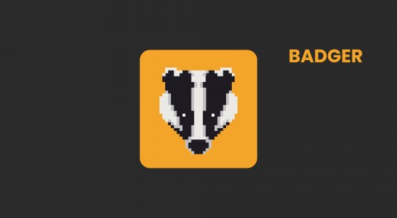 A pixelated image of a badger