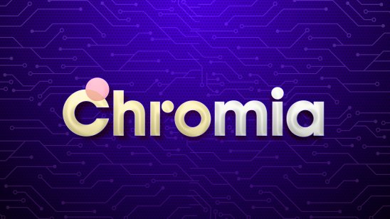 The Chromia platform’s name appears over a purple circuitboard background