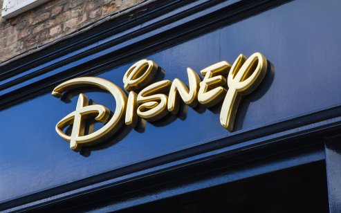 The sign for a Disney retail store in York, on 26th August 2015.