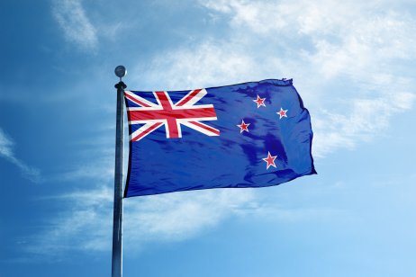 Flag of New Zealand on the mast
