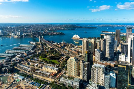 Aerial view of Sydney's central business district