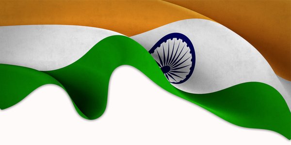 Indian flag concept with green, white and orange stripes