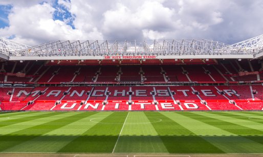 The Old Trafford stadium on APRIL 13,2016 in Manchester, England. Old Trafford is home of Manchester United football club