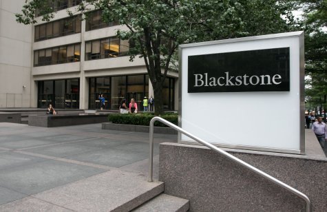 Blackstone's signage outside its office in Manhattan, New York