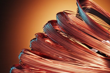 Copper Copper wires coiled up
