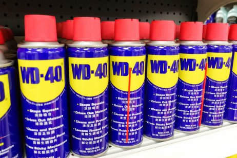WD-40 cans on a shelf