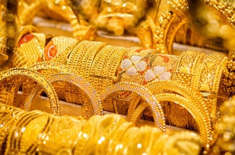 Gold jewelleries at Dubai's Souk market
