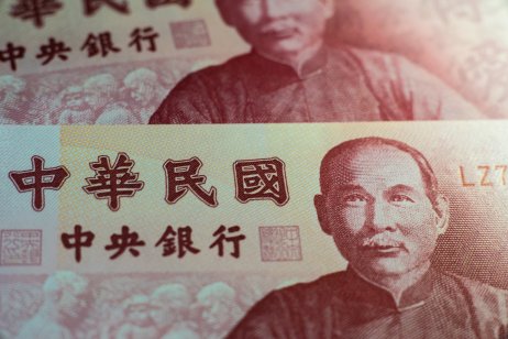 The Sun Yat-sen's head portrait in New Taiwan Dollar 100 Yuan banknotes 