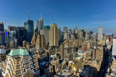 New York city skyline view from midtown Manhattan