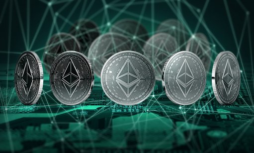 Coins with ethereum logos