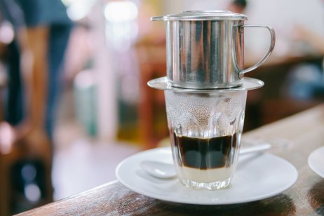 A Vietnamese style hot coffee