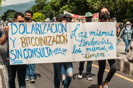 Protestors in El Salvador march against bitcoin 