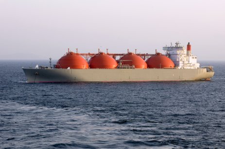 An LNG ship at sea 