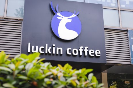 Luckin Coffee sign in Shanghai