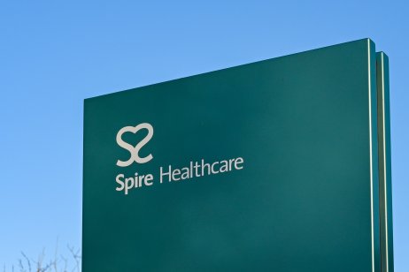 A close up of a sign outside the Spire Healthcare hospital on the outskirts of Cardiff