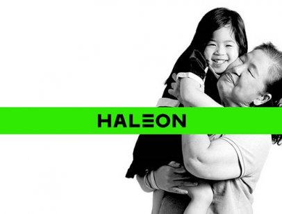 Haleon logo on a photo of a grandmother and a child