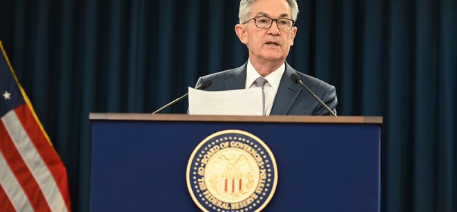 Jerome Powell makes an address in his role as Federal Reserve chair