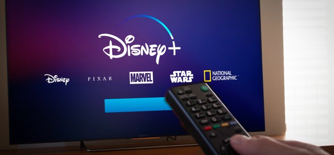 A viewer turns on a TV to watch Disney+