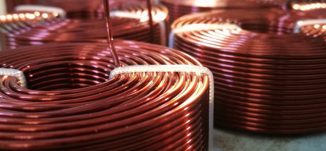 Copper wires Copper wires being produced in a factory