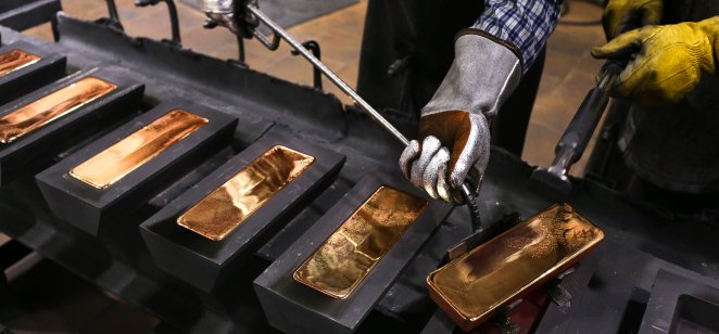 Gold ingots in Russia