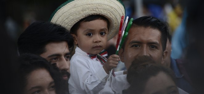 Child celebrating independence day, 15 september 2022