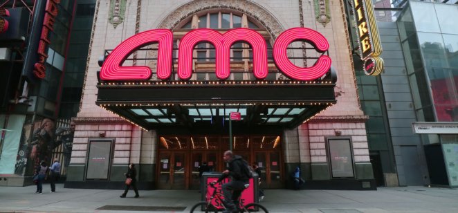 Meme Stocks A image of a AMC movie theater in Times Square, New York.