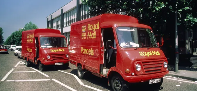 royal mail trucks delivering letter 