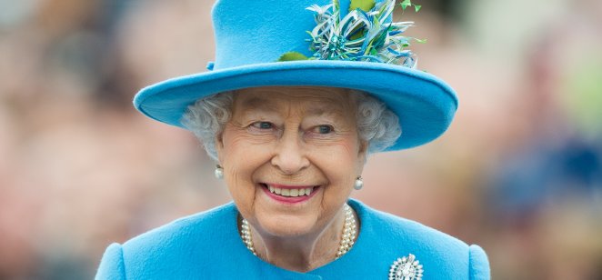 Queen Elizabeth II tours Queen Mother Square on 27 October, 2016 in Poundbury, Dorset