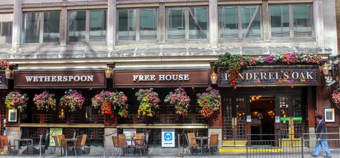 Front view of Penderel's Oak Wetherspoons pub, Holborn, London