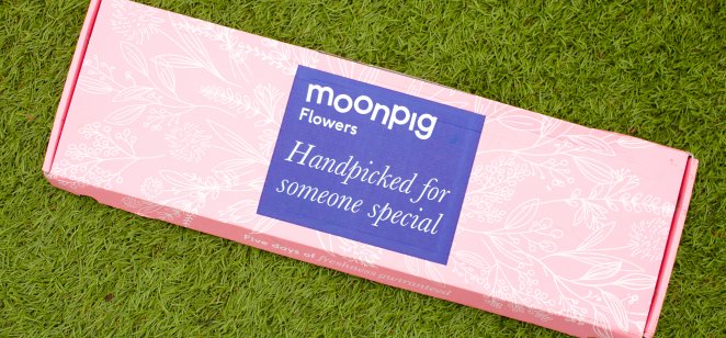 Moonpig flowers and card