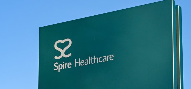 Spire Healthcare logo on external sign 