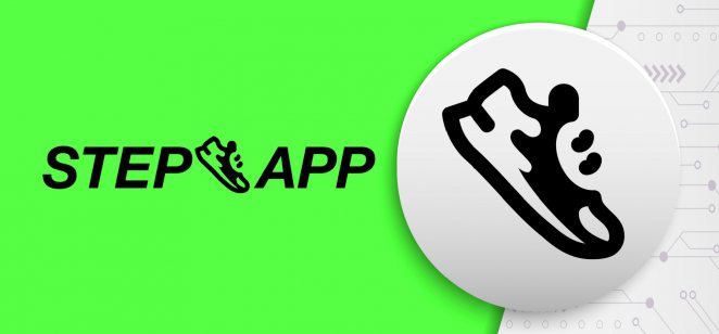 Logo Step App dengan latar belakang hijau