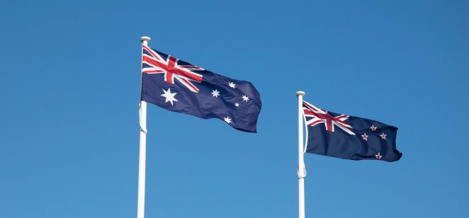 Australian and New Zealand flags 